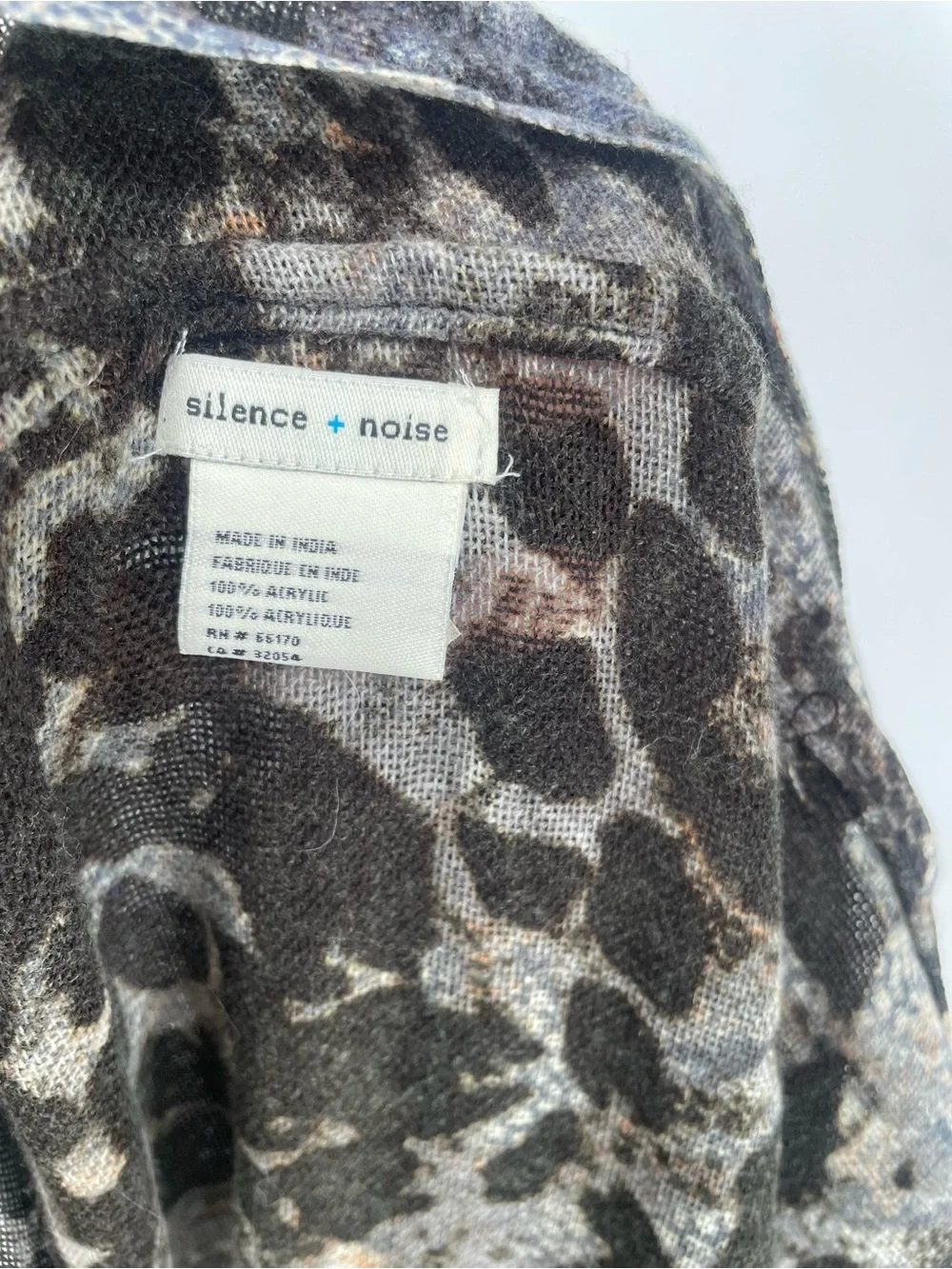 Animal Print Gray Brown Silence + Noise Soft Oversized Tube Scarf Circle Scarf